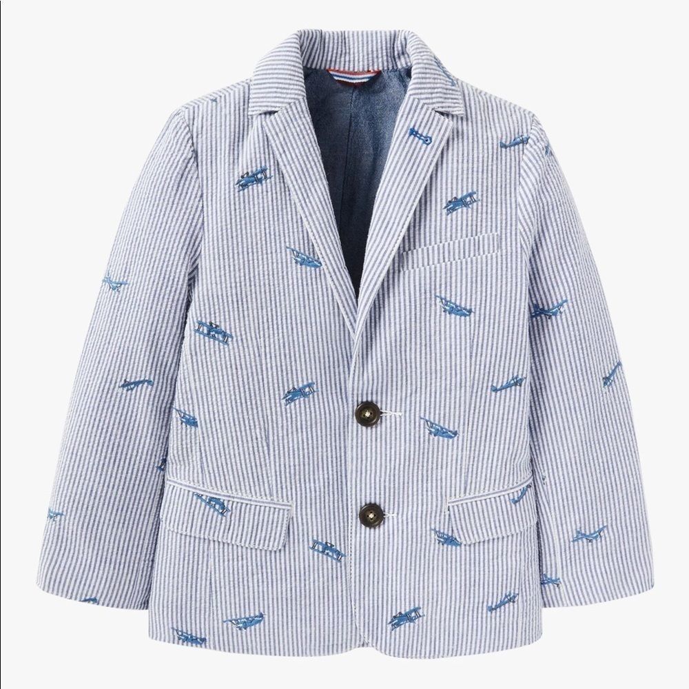 Mini Boden Kids' Aeroplane Embroidered Blazer 8-9